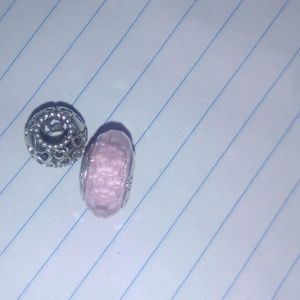 Pandora charm and glass Beed